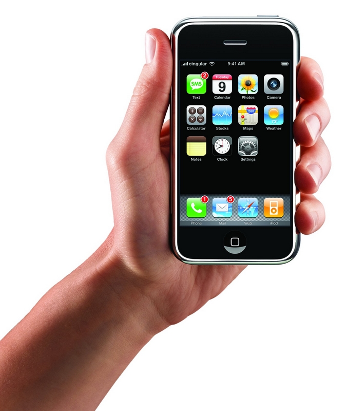 iphone in hand home